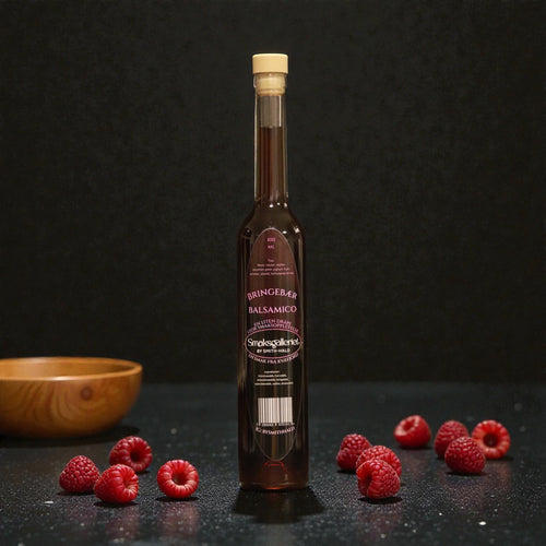 Flaske med bringebær balsamico